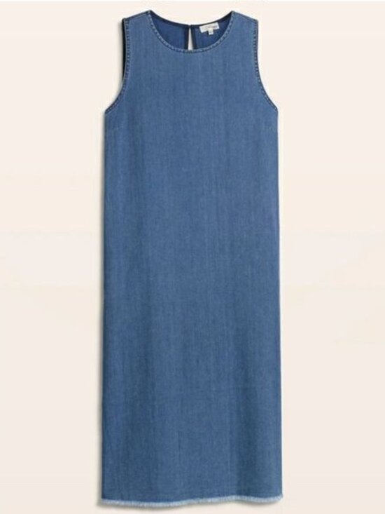 Wilfred Dresses & Skirts - Wilfred Free Aritzia Midi Denim Jumper Dress Blue Size L